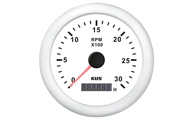 Kus Omdr.tæller Diesel 0-3000 0.5-250 Med Time.hvid 12 24v Ø - 1116527