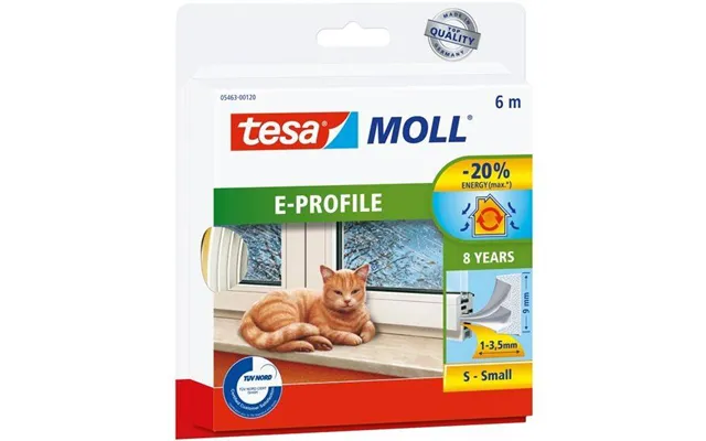 Tesa Tætningsliste E-profil 4 X 9mm X 6m Hvid - 1670402