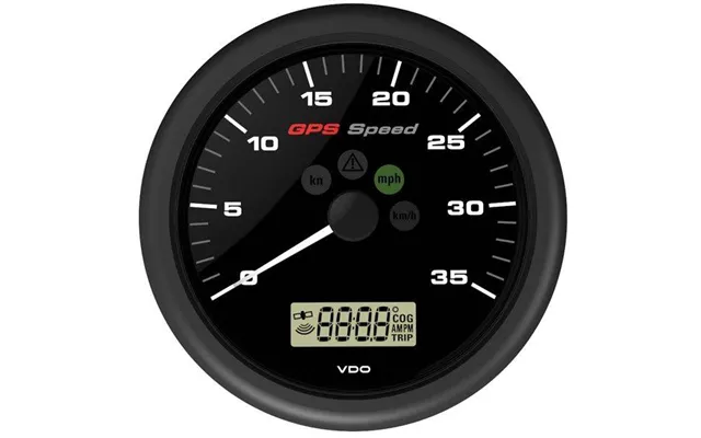 Vdo Gps Speed 0-12knob, 12v Med Lcd Display, Sort Ø110mm - 1116310