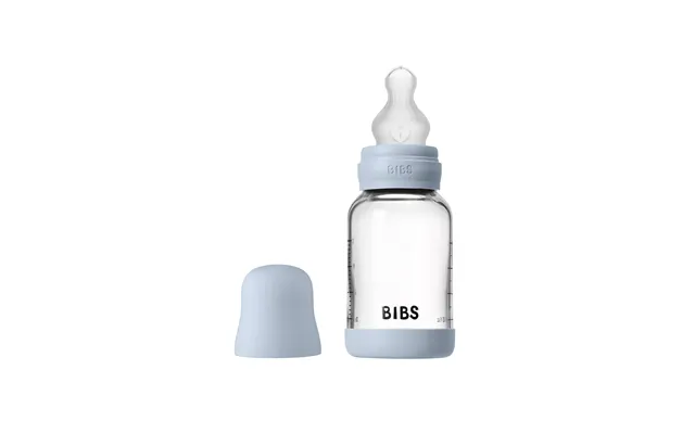 Bibs Baby Glass Bottle Silikone Slow Flow Baby Blue 120 Ml