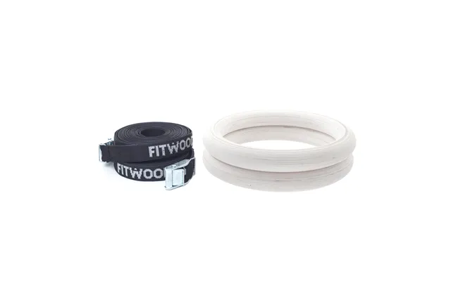 Fitwood Ulpu Gymnastikringe 28mm - Glazing-overflade Sort Strop
