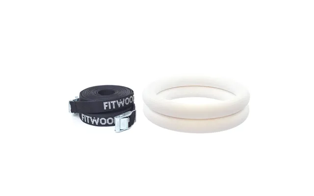 Fitwood Ulpu Gymnastikringe 28mm - Hvid-overflade Sort Strop