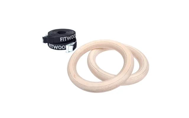 Fitwood Ulpu Mini Gymnastikringe 28mm - Træ Overflade Sort Strop
