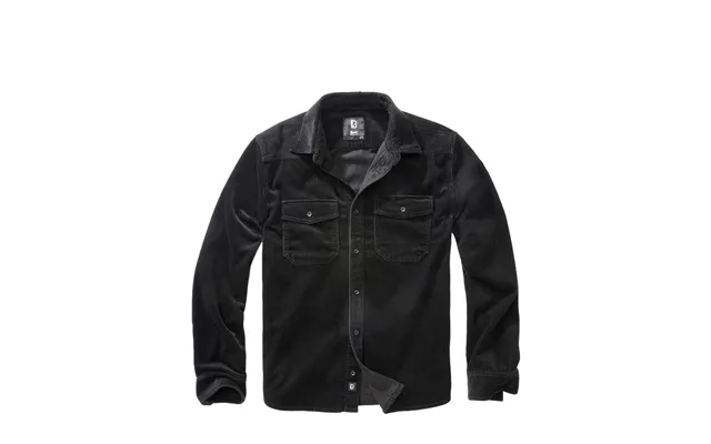 Brandit Corduroy Classic Langærmet Skjorte Sort - M