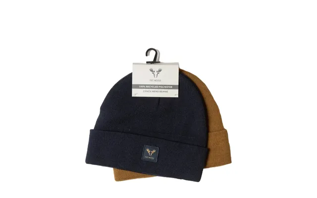 Fat Moose Base 2-pack Beanie Mørk Navy Bronze - One Size
