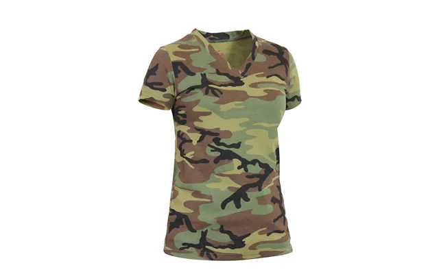 Rothco Ekstra Lang V-neck T-shirts Dame Woodland