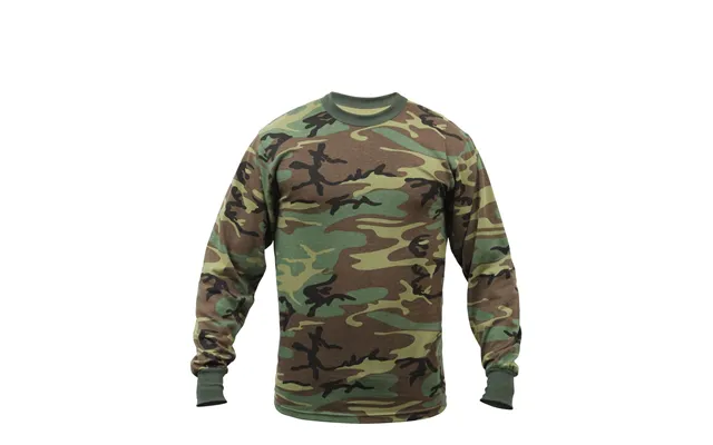 Rothco Langærmet Camouflage T-shirt Børn Woodland - 146-152 L