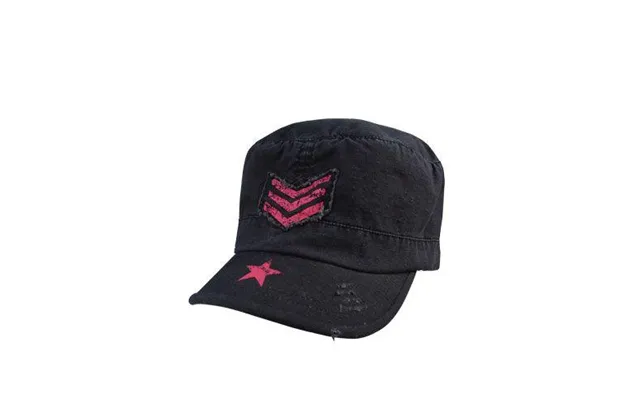 Rothco Vintage Cap Dame Sort W. Pink Stripes Star & Breast Cancer Ribbon