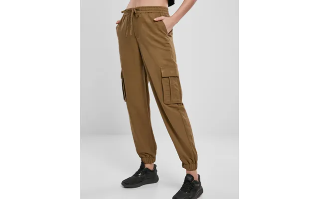 Urban Classics Dame Viskose Twill Cargobukser Oliven
