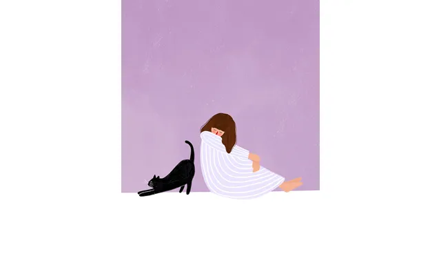 Girl And Cat - Bea Muller