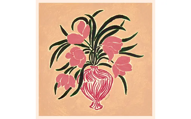 Tulips In A Red Vase - La Poire