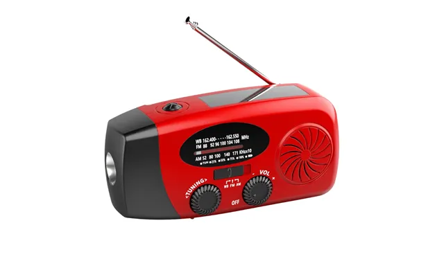 Nødradio Fm - Solcelle, Håndsving, Powerbank 2000 Mah