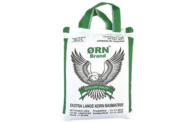 Ørn Brand Basmati Ris - Ekstra Lange Grøn 2 Kg