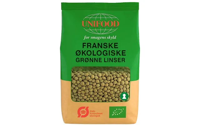 Unifood Franske Grønne Linser Økologisk 500 G