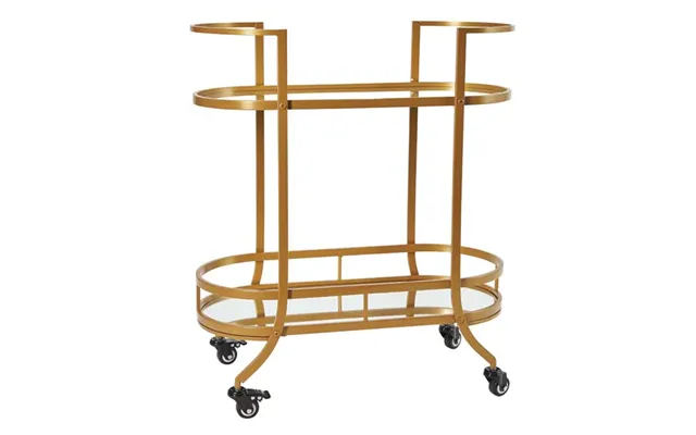 Barvogn M Hjul, Guldfarvet - H 84 Cm.