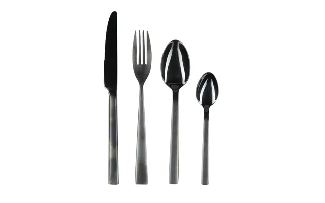 Bestiksæt, 16 Dele - Black Shiny Matt Finish
