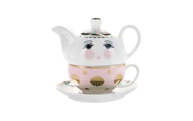 Candy Tea Set - Hvid Lyserød