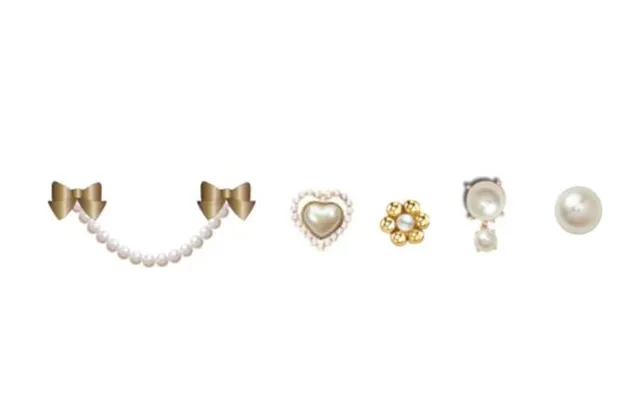 Crocs Charms, Pearly Gold - 5 Stk.
