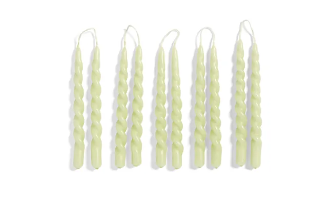Hay Mini Swirl Stearinlys, 10 Stk. - Light Green