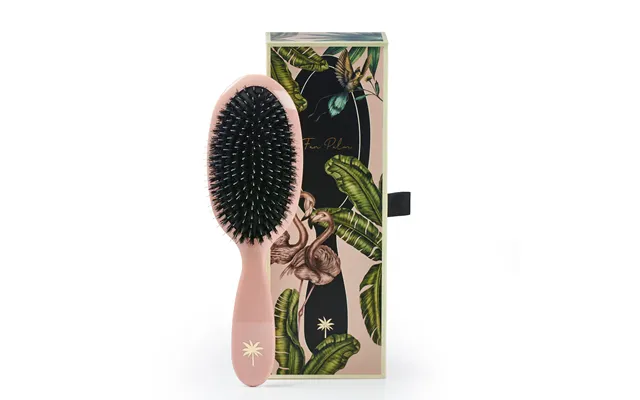 Medium Vildsvinehår & Nylon Hårbørste, Blush - Gloss Pink W Glitter