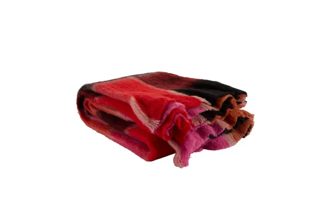 Ternet Plaid, Pink Lilla Orange Sort - 130x170 Cm