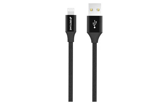 Greylime Braided Usb-a Til Mfi Lightning Kabel Sort 2 M