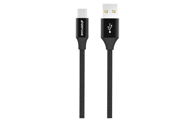 Greylime Braided Usb-a Til Usb-c Kabel Sort 2 M