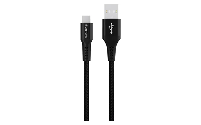 Greylime Braided Usb-a Til Usb-c Kabel Sort - 3 M
