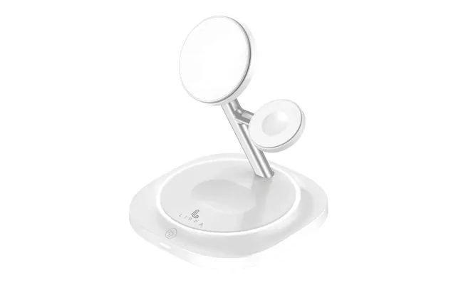 Lippa 3-i-1 Magsafe Trådløs Oplader 15w - Hvid