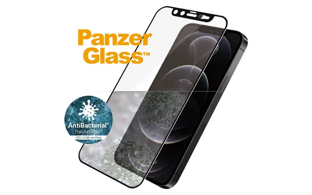 Panzerglass Iphone 12 12 Pro Antibacterial Camslider Skærmbeskyttelse - Sort Kant