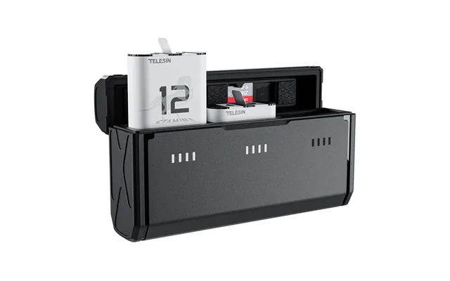 Telesin Lommeformat 3-slots Opladerboks 2 Stk Stamina Batteri - Gopro Hero 9 Til 12