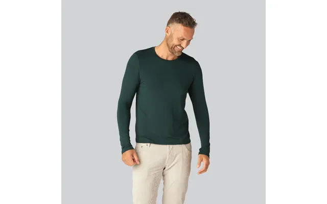 Bambus Langærmet T-shirt I Grøn Til Mænd