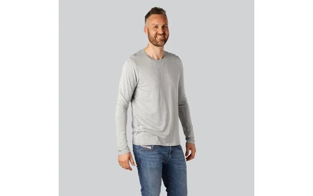 Bambus Langærmet T-shirt I Lysegrå Til Mænd