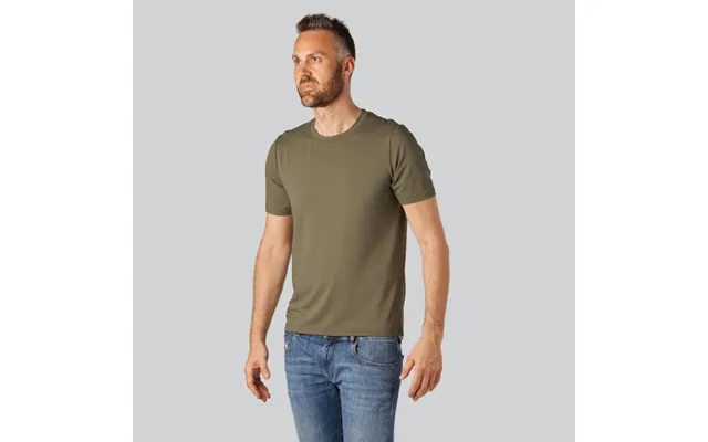 Bambus T-shirt O-hals I Oliven Til Mænd
