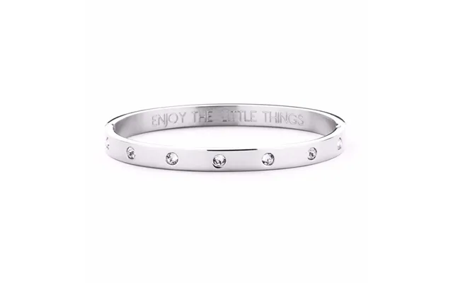 Armring I Rustfrit Stål Med Zirkonia Og Indgravering - 6 Mm