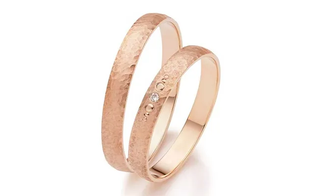Bartoli First Vielsesringe I 14 Kt. Rosaguld Med Diamant 0,01 Ct - 3 Mm