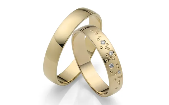 Bartoli First Vielsesringe I Guld Med Stjernehimmel 0,03 Ct - 4 Mm