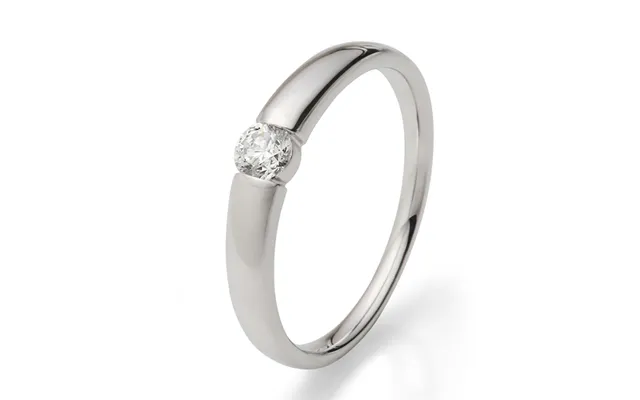 Bartoli Solitairering I 9 Kt. Hvidguld Med Diamant - 0,21 Ct