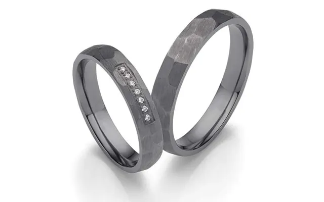 Bartoli Vielsesringe I Tantal Med Diamanter 0,035 Ct. - 4 Mm