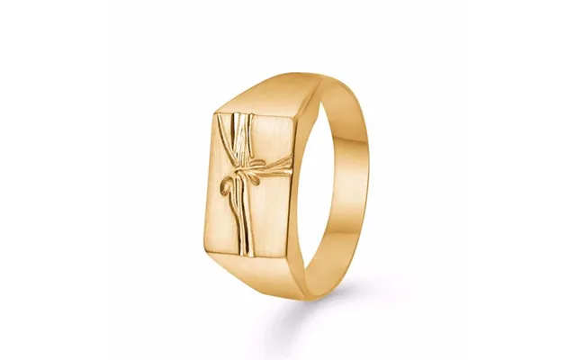 Herre Signet Ring I 8 Karat Guld - Mønstret Design