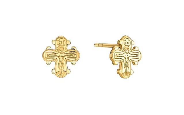 Ørestikker I 8 Kt. Guld Med Dagmarkors - 10 X 9 Mm