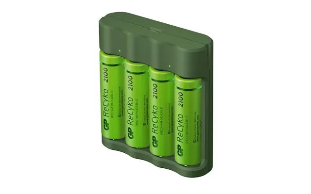 Gp Recyko Everyday-oplader Usb - Inkl. 4 Stk. Aa 2100mah Nimh-batterier