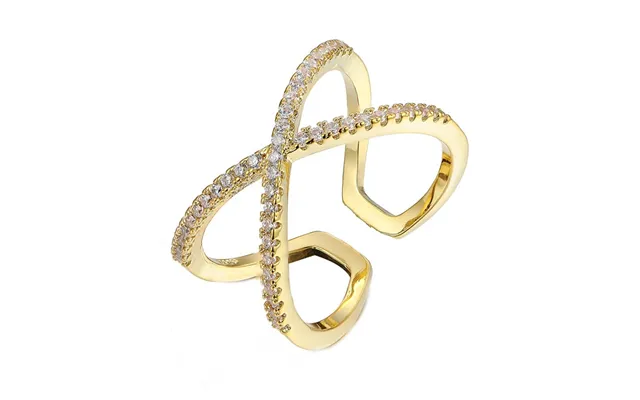Everneed Scarlett Guldfarvet Krydsring Med Zirconia Sten U
