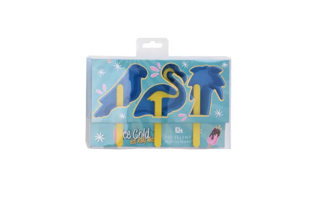 Excellent Houseware Ispindeforme Flamingo Blå U 3 Stk.