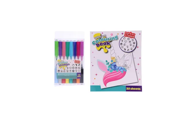 Kreativ Colouring Book And Marker Stamps