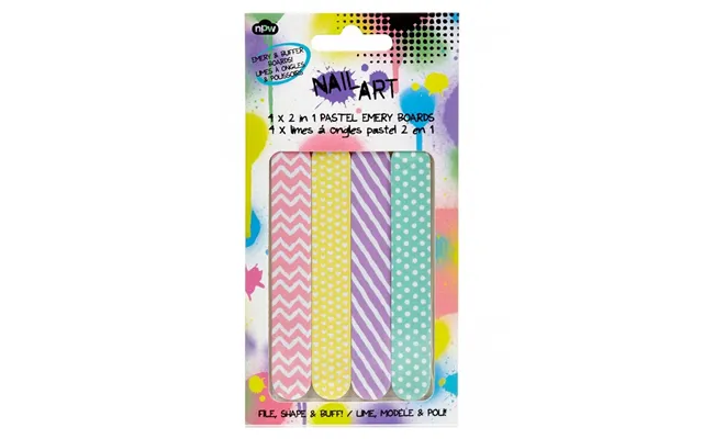 Npw Nail Art Files - Pastel Emery Boards 4 Stk.