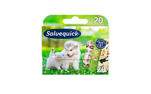 Salvequick Vandafvisende Børneplaster Animals 20 Stk.