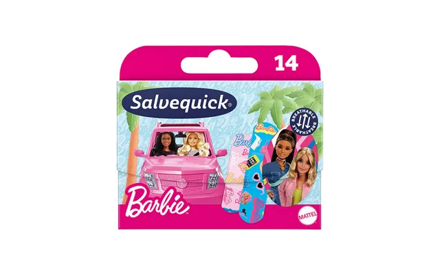 Salvequick Vandafvisende Børneplaster Barbie 14 Stk.