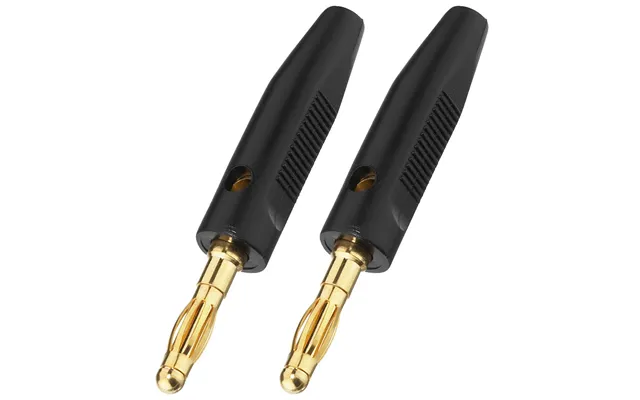 Guldbelagte Bananstik 4mm Sort 2stk - Strk Forbindelse Bp-30g Sw