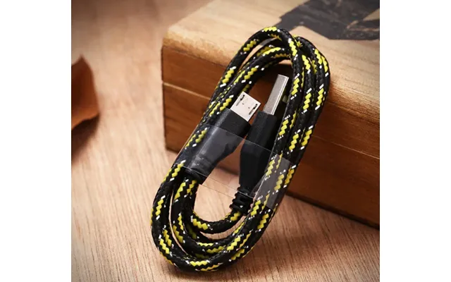 Micro-usb Kabel 1m - Sort Gul, Hj Kvalitet, Data & Opladning